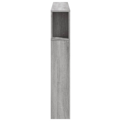 Sängynpääty LED-valoilla harmaa Sonoma 140x18,5x103,5 cm puu