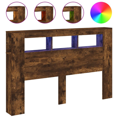 Savutammi sängynpääty led-valoilla Dionisios 160x18,5x103,5cm (puu)