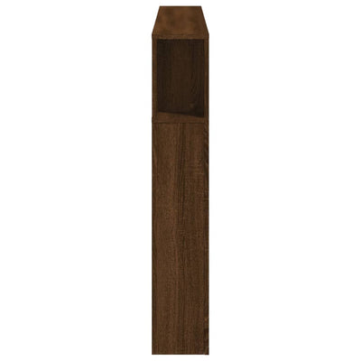 Sängynpääty LED-valoilla ruskea tammi 160x18,5x103,5 cm puu