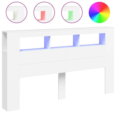 Valk sängynpääty led-valoilla Dionisios 180x18,5x103,5cm (puinen)