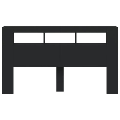 Musta sängynpääty led-valoilla Dionisios 180x18,5x103,5cm (puinen)