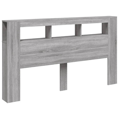 Sängynpääty LED-valoilla harmaa Sonoma 180x18,5x103,5 cm puu