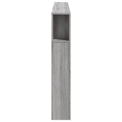 Sängynpääty LED-valoilla harmaa Sonoma 180x18,5x103,5 cm puu