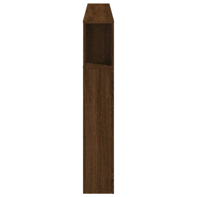 Sängynpääty LED-valoilla ruskea tammi 180x18,5x103,5 cm puu