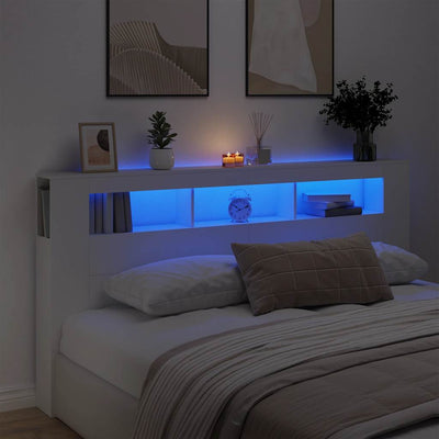 Valk sängynpääty led-valoilla Dionisios 200x18,5x103,5cm (puinen)