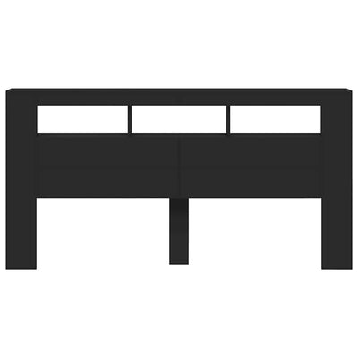 Musta sängynpääty led-valoilla Dionisios 200x18,5x103,5cm (puinen)