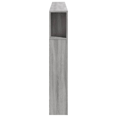 Sängynpääty LED-valoilla harmaa Sonoma 200x18,5x103,5 cm puu