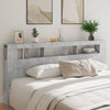 Sängynpääty LED-valoilla betoninharmaa 220x18,5x103,5 cm puu