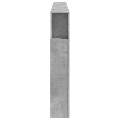 Sängynpääty LED-valoilla betoninharmaa 220x18,5x103,5 cm puu