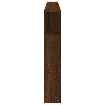 Sängynpääty LED-valoilla ruskea tammi 220x18,5x103,5 cm puu