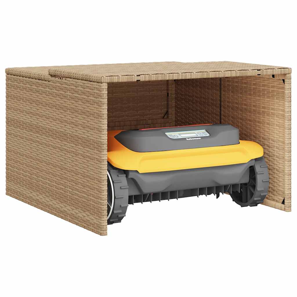 Robottiruohonleikkurin katos beige 86x90x52/57 cm polyrottinki