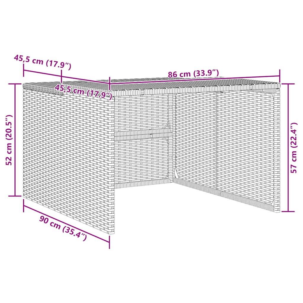 Robottiruohonleikkurin katos beige 86x90x52/57 cm polyrottinki