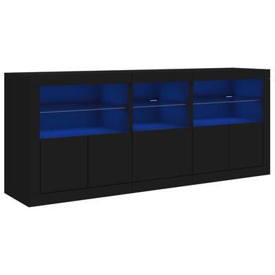 Senkki LED-valoilla musta 162x37x67 cm