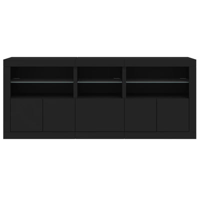 Senkki LED-valoilla musta 162x37x67 cm