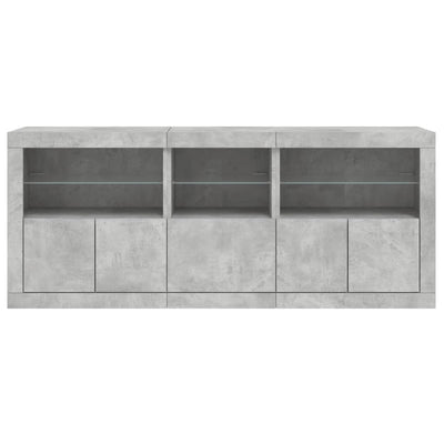 Senkki LED-valoilla betoninharmaa 162x37x67 cm