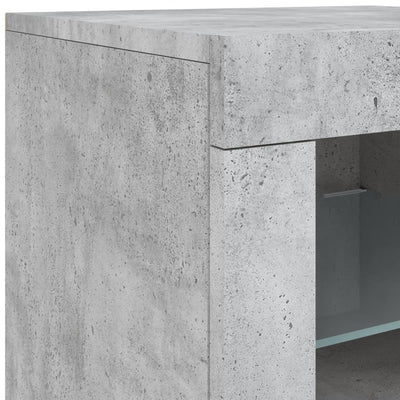 Senkki LED-valoilla betoninharmaa 162x37x67 cm