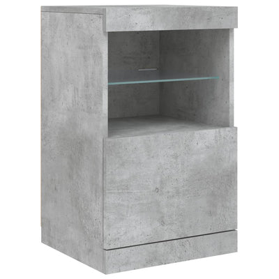 Senkki LED-valoilla betoninharmaa 162x37x67 cm