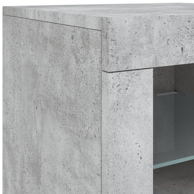 Senkki LED-valoilla betoninharmaa 181,5x37x67 cm