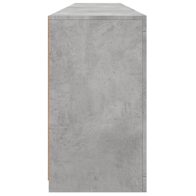 Senkki LED-valoilla betoninharmaa 202x37x67 cm