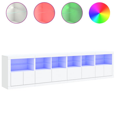 Senkki LED-valoilla valkoinen 283x37x67 cm