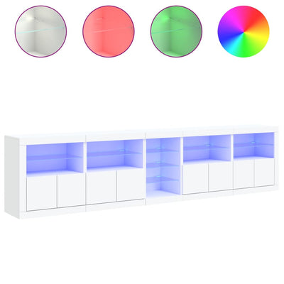 Senkki LED-valoilla valkoinen 283x37x67 cm