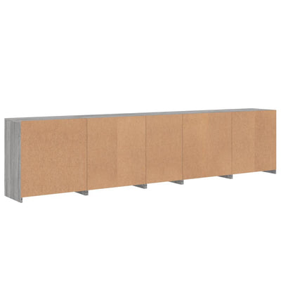 Senkki LED-valoilla harmaa Sonoma 283x37x67 cm