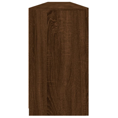 Senkki LED-valoilla ruskea tammi 283x37x67 cm