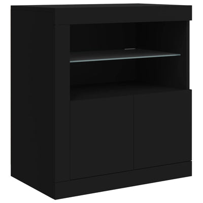 Senkki LED-valoilla musta 162x37x67 cm