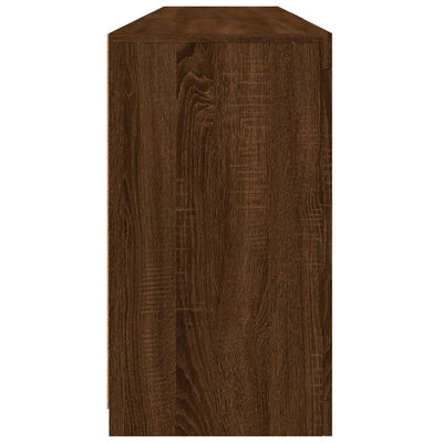 Senkki LED-valoilla ruskea tammi 181,5x37x67 cm