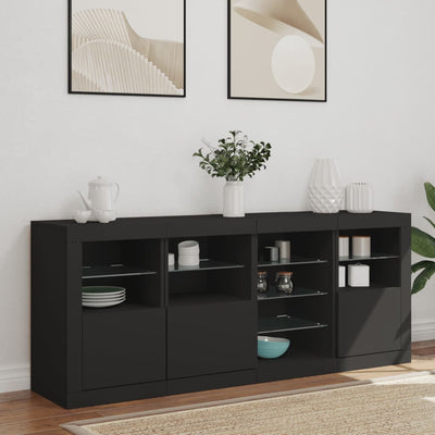 Senkki LED-valoilla musta 164x37x67 cm