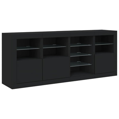 Senkki LED-valoilla musta 164x37x67 cm