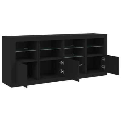 Senkki LED-valoilla musta 164x37x67 cm