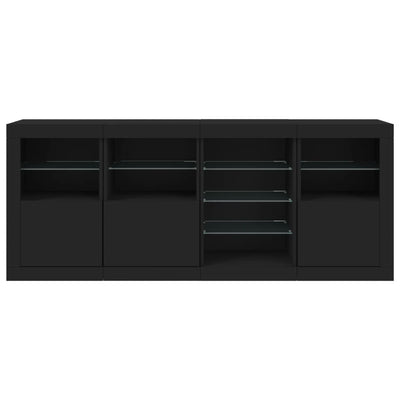 Senkki LED-valoilla musta 164x37x67 cm