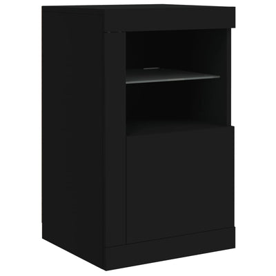 Senkki LED-valoilla musta 164x37x67 cm