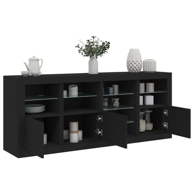 Senkki LED-valoilla musta 164x37x67 cm
