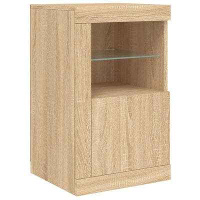 Senkki LED-valoilla Sonoma-tammi 164x37x67 cm