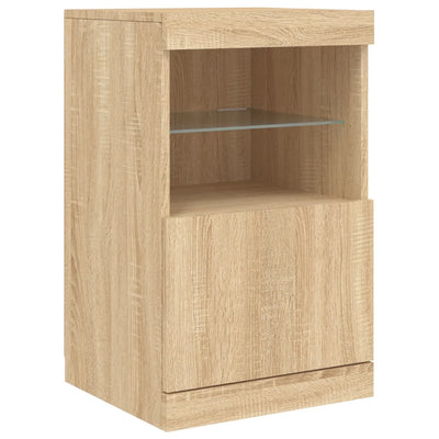 Senkki LED-valoilla Sonoma-tammi 164x37x67 cm