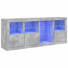 Senkki LED-valoilla betoninharmaa 164x37x67 cm