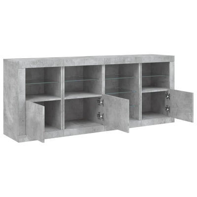 Senkki LED-valoilla betoninharmaa 164x37x67 cm