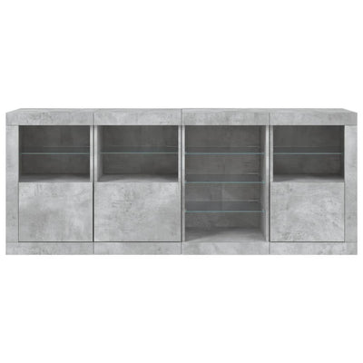 Senkki LED-valoilla betoninharmaa 164x37x67 cm