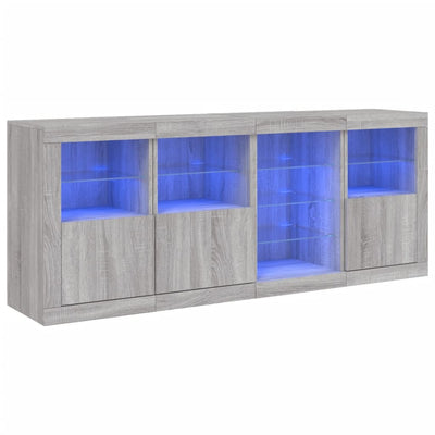 Senkki LED-valoilla harmaa Sonoma 164x37x67 cm