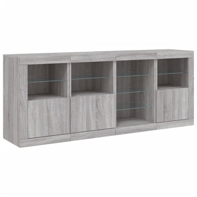 Senkki LED-valoilla harmaa Sonoma 164x37x67 cm