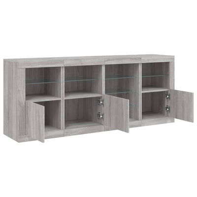 Senkki LED-valoilla harmaa Sonoma 164x37x67 cm