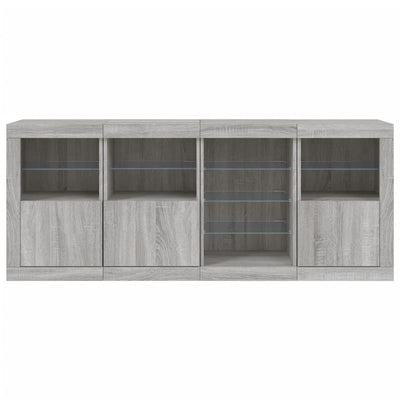 Senkki LED-valoilla harmaa Sonoma 164x37x67 cm