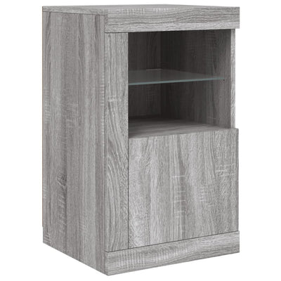 Senkki LED-valoilla harmaa Sonoma 164x37x67 cm
