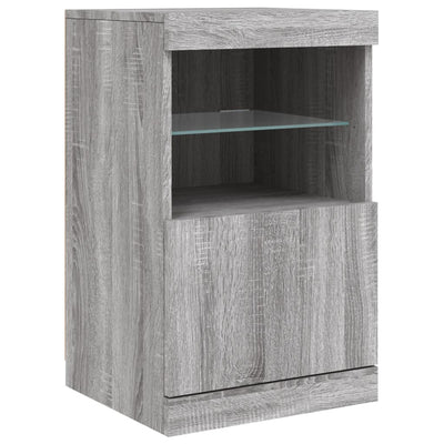 Senkki LED-valoilla harmaa Sonoma 164x37x67 cm