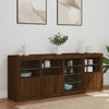 Senkki LED-valoilla ruskea tammi 164x37x67 cm