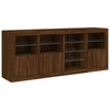 Senkki LED-valoilla ruskea tammi 164x37x67 cm
