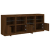 Senkki LED-valoilla ruskea tammi 164x37x67 cm