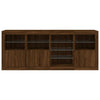 Senkki LED-valoilla ruskea tammi 164x37x67 cm